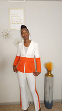 Load image into Gallery viewer, Snatched White and Orange Two-Piece Suit