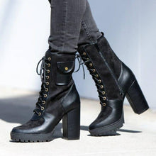 Load image into Gallery viewer, Marching In Style Laced Up Military Ankle Boots