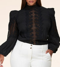 Load image into Gallery viewer, Peek A Boo Laced Blouse - Plus