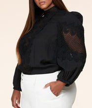Load image into Gallery viewer, Peek A Boo Laced Blouse - Plus