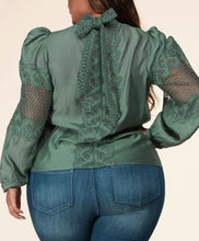 Load image into Gallery viewer, Peek A Boo Laced Blouse - Plus