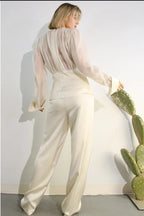 Perfect & Posh Satin Pants and Blouse Set