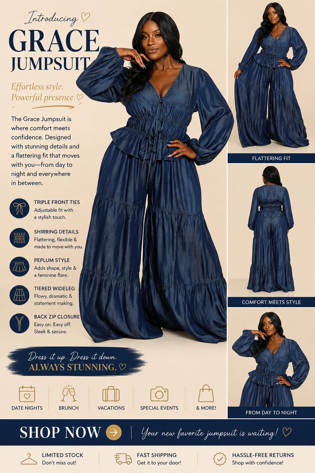 Grace Jumpsuit - Plus Size