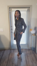 Positioned With Purpose Rhinestone Pinstripe Pants