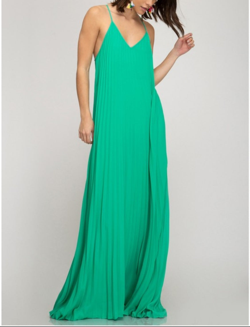 Pleated Maxi Dress