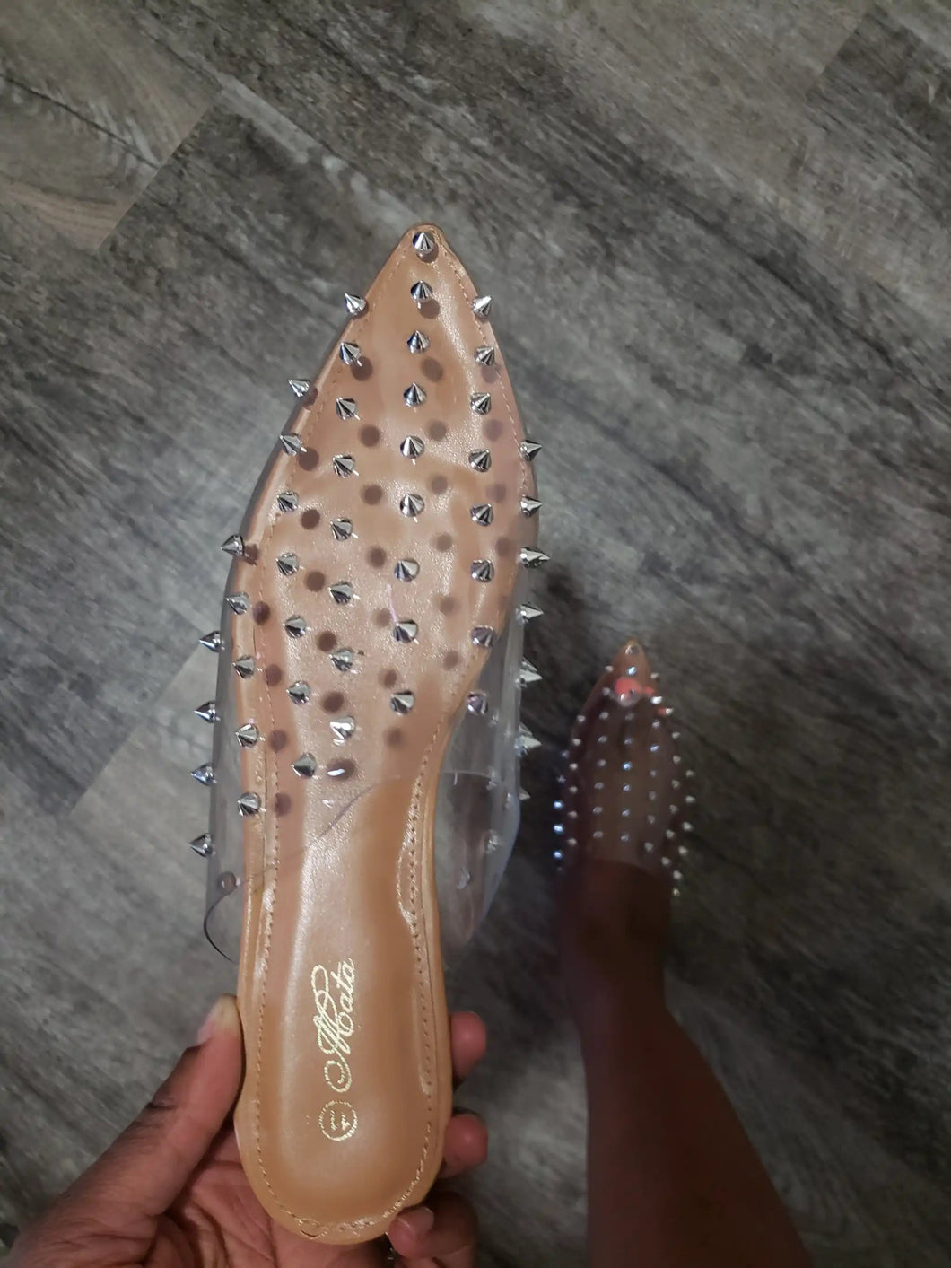 Invisible Studded Mules