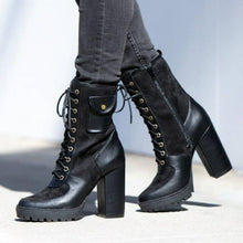 Load image into Gallery viewer, Marching In Style Laced Up Military Ankle Boots
