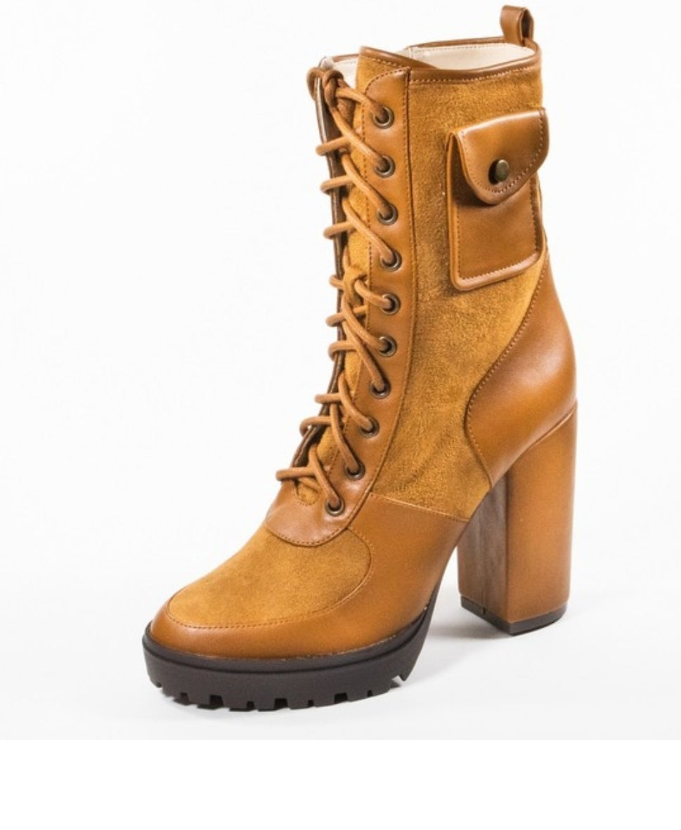 Marching In Style Laced Up Military Ankle Boots
