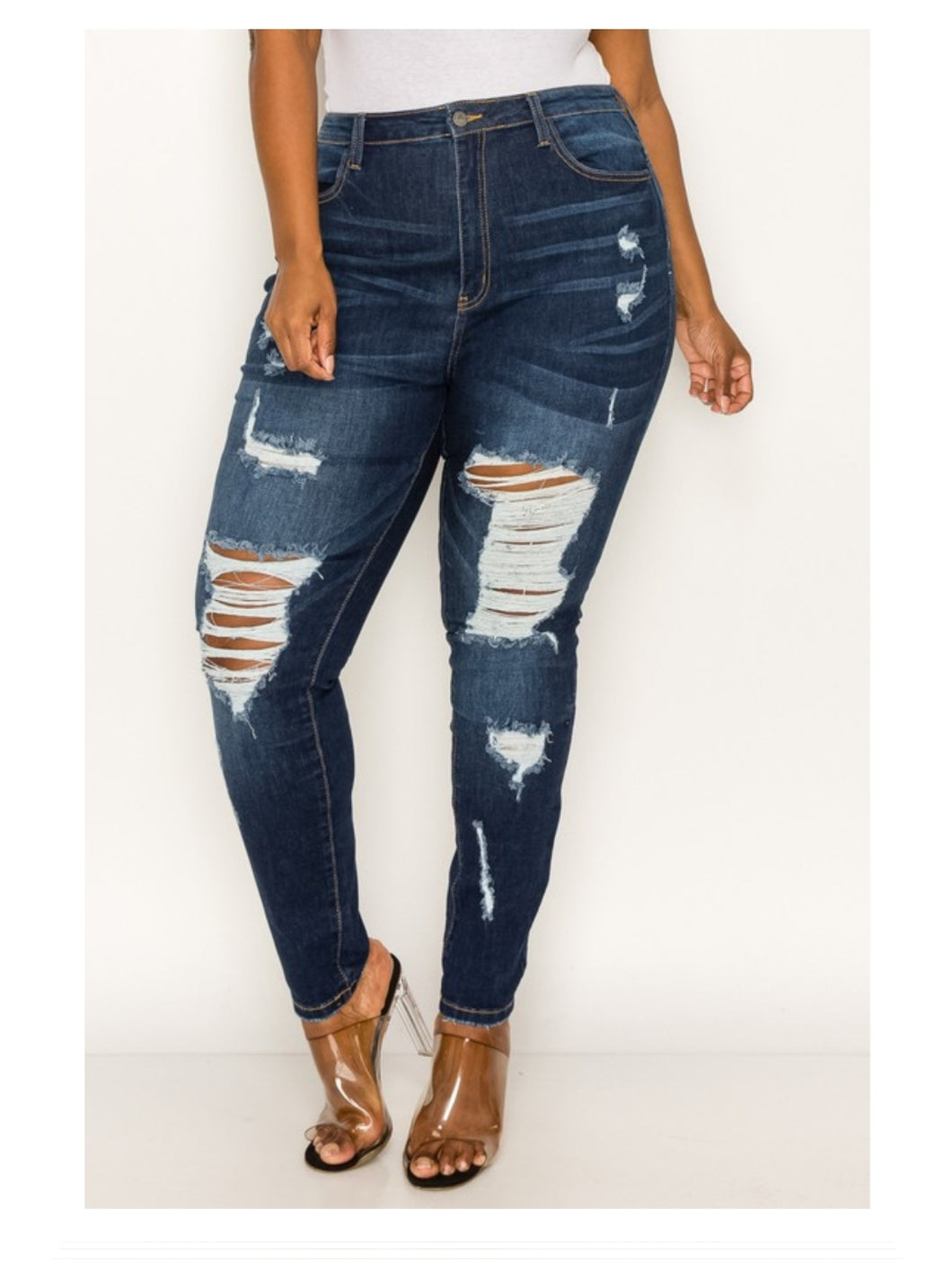 Not Basic Distressed Jeans - Plus