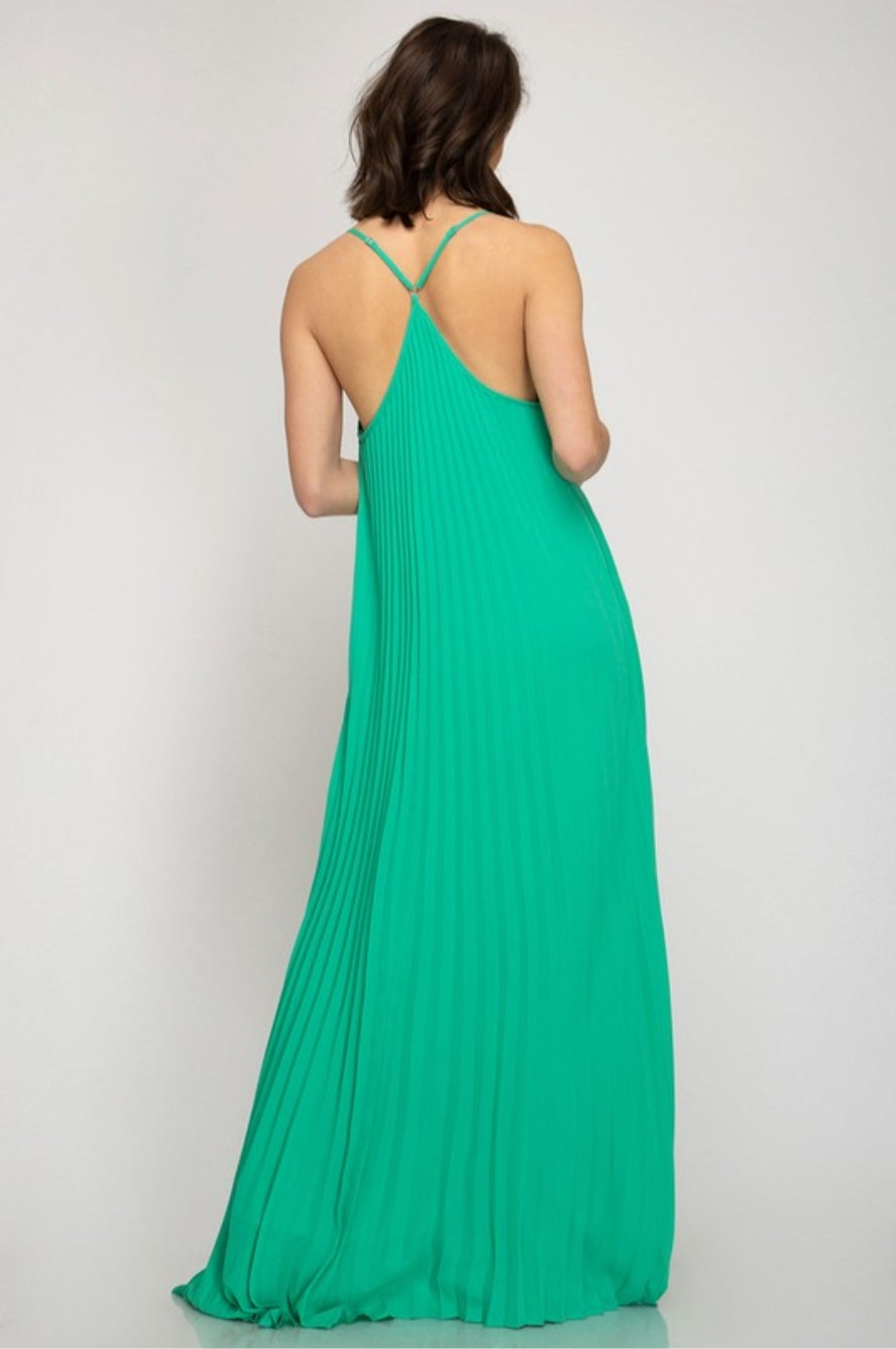 Pleated Maxi Dress